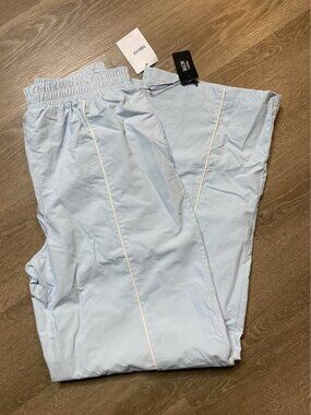 Forever 21 Active High Rise Piped Trim Windbreaker Track Pants – Baby Blue